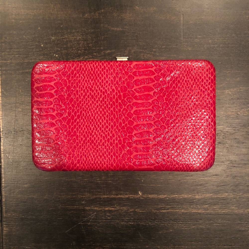 Faux snake skin clutch wallet